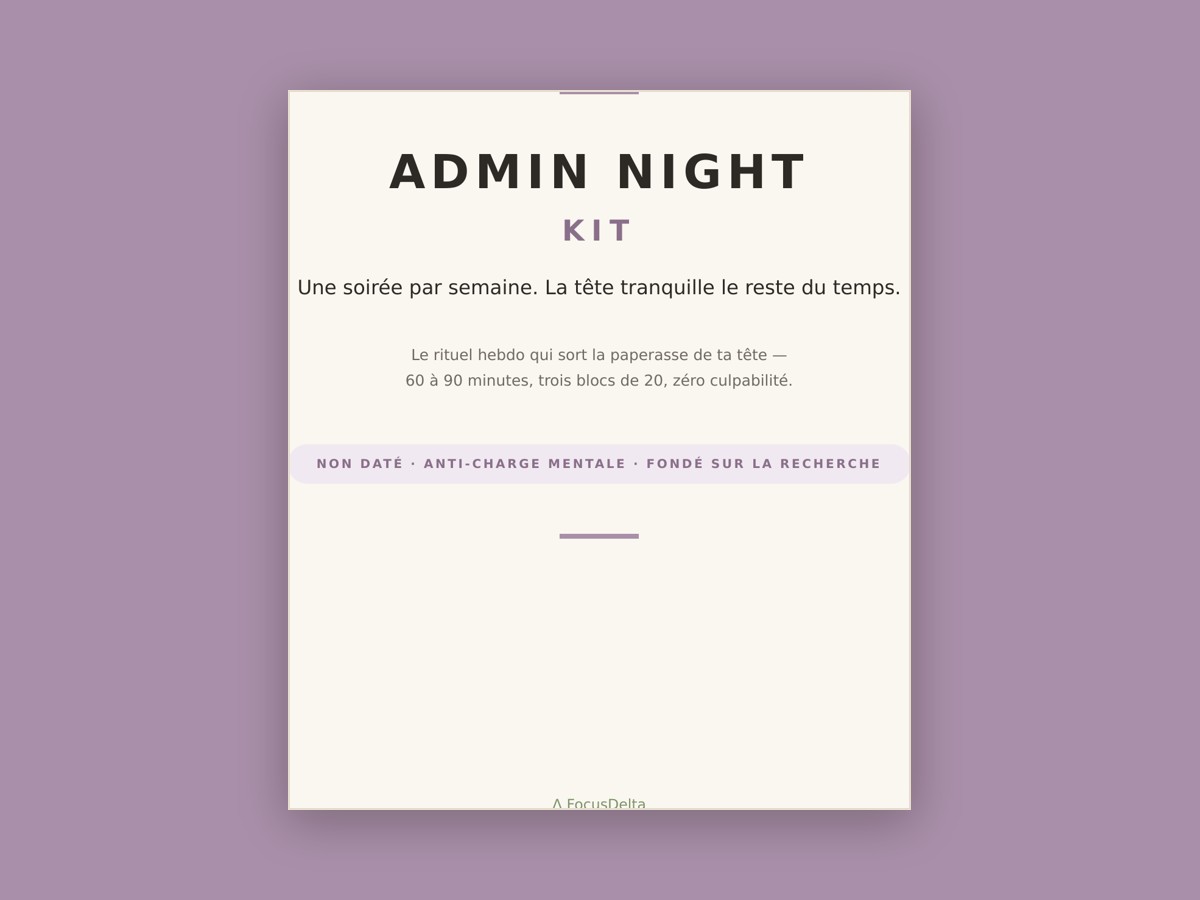 Couverture de l’Admin Night Kit