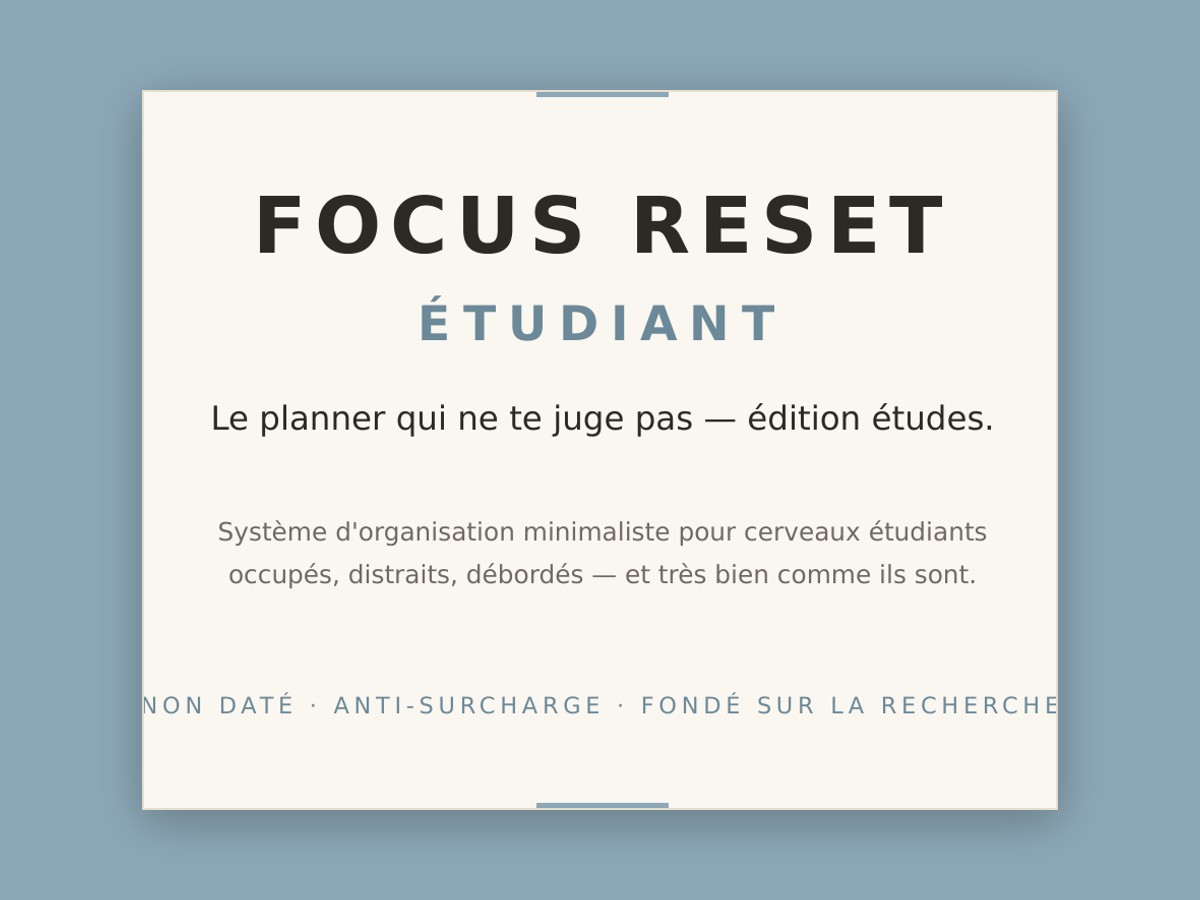 Couverture du kit Focus Reset Étudiant